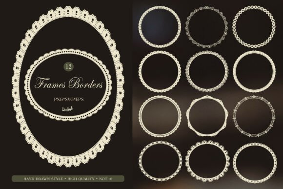 Download Vintage Lace Circle Frame PNG SVG Bundle - Frame Collection